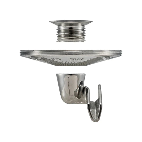 Hybrid Portafilter für E61, schwarz-silber