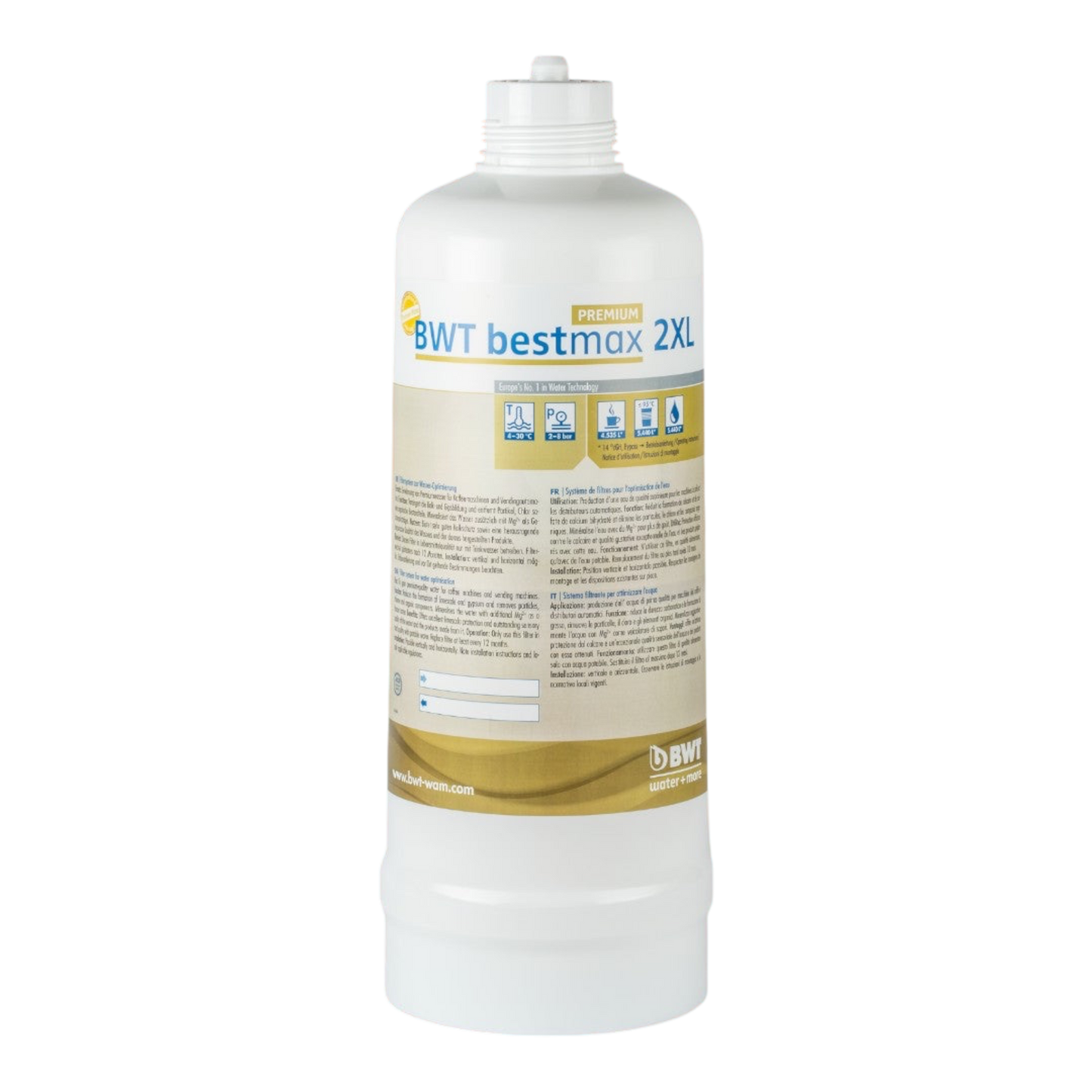 Kaffeekontor Bayern BWT bestmax Premium 2XL Wasserfilterkartusche zur Kalkreduktion und Magnesiumanreicherung