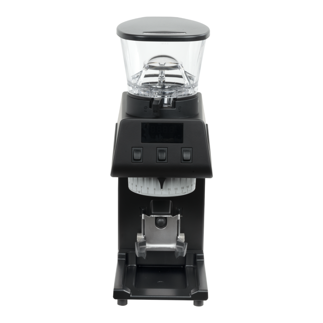 Kaffeekontor Bayern La Marzocco Pico Espressomühle in Schwarz mit konischem Mahlwerk und digitaler Dosierung