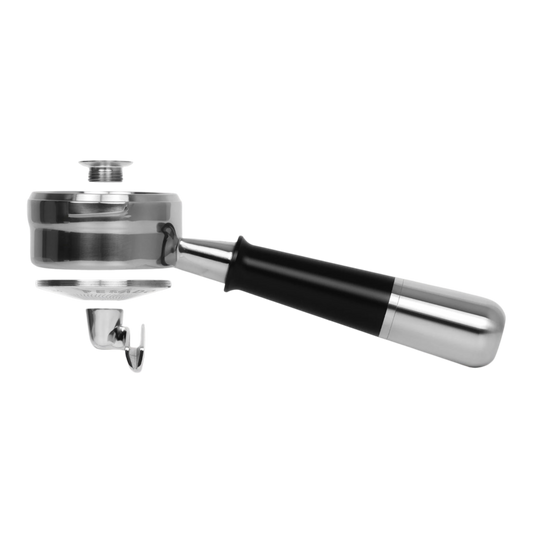 Hybrid Portafilter für E61, schwarz-silber