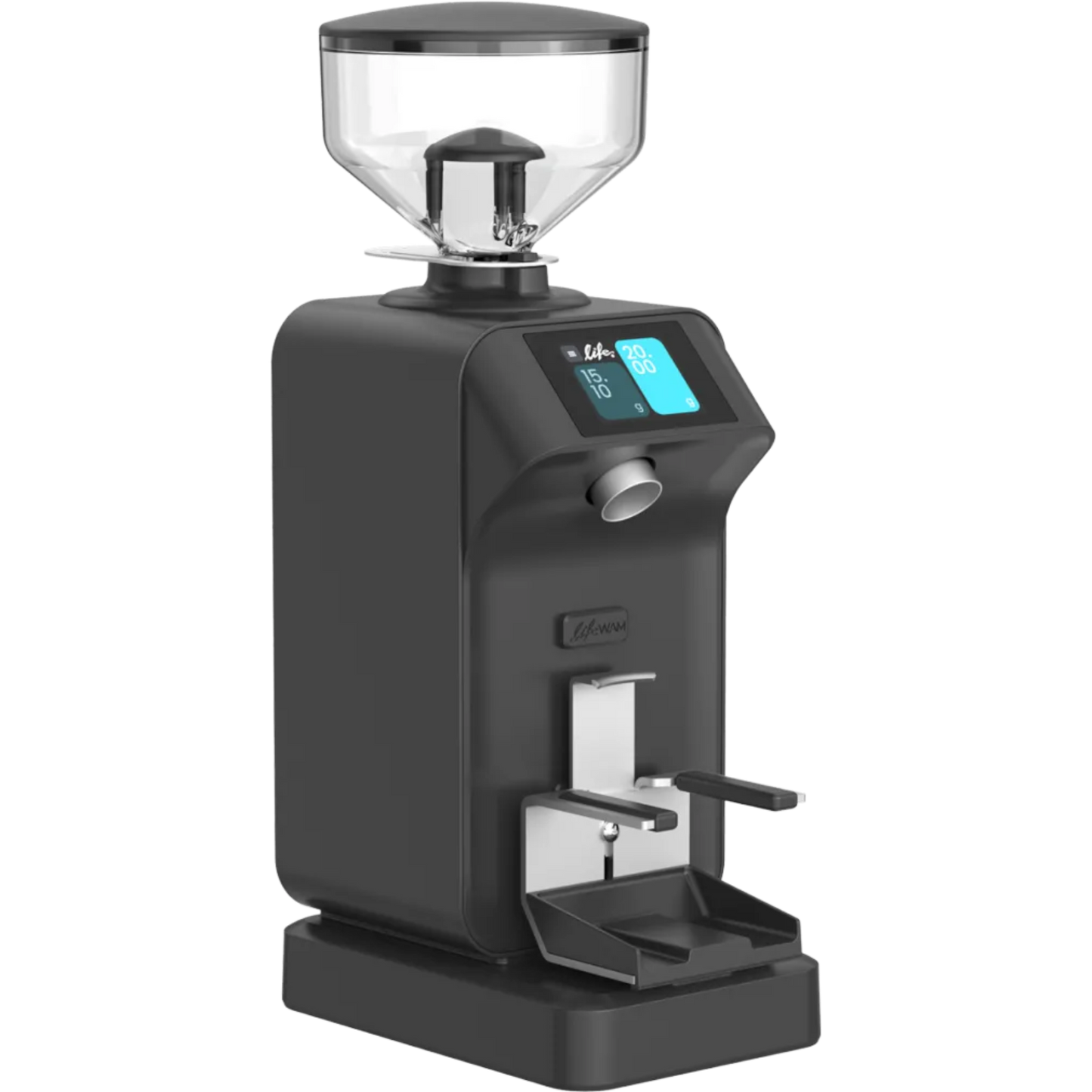 Kaffeekontor Bayern Ceado Life WAM Espressomühle in Schwarz mit Touchdisplay und integrierter Waage für präzises Mahlen