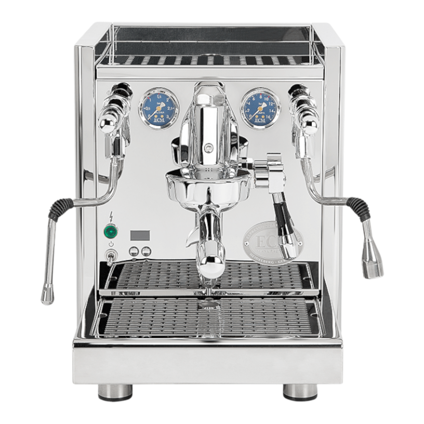 Kaffeekontor Bayern ECM Technika VI Dualboiler Espressomaschine aus poliertem Edelstahl mit zwei Manometern