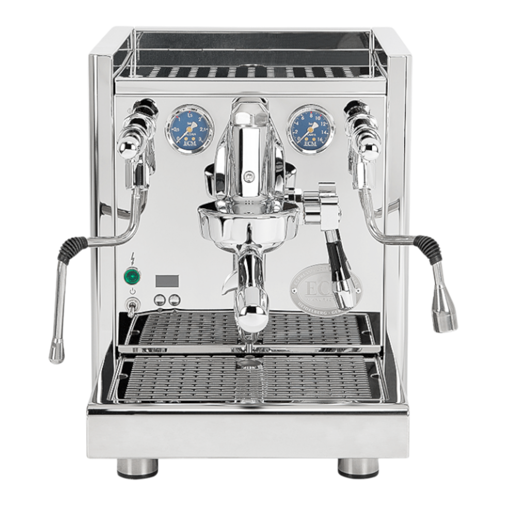 Kaffeekontor Bayern ECM Technika VI Dualboiler Espressomaschine aus poliertem Edelstahl mit zwei Manometern