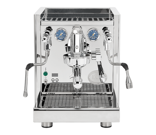 Kaffeekontor Bayern ECM Technika VI Dualboiler Espressomaschine aus poliertem Edelstahl mit zwei Manometern