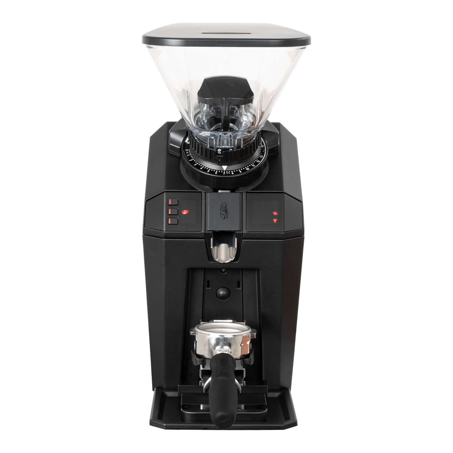 Kaffeekontor Bayern Jay Espressomühle in Schwarz mit 68-mm-Flachmahlwerk und Siebträgerhalterung