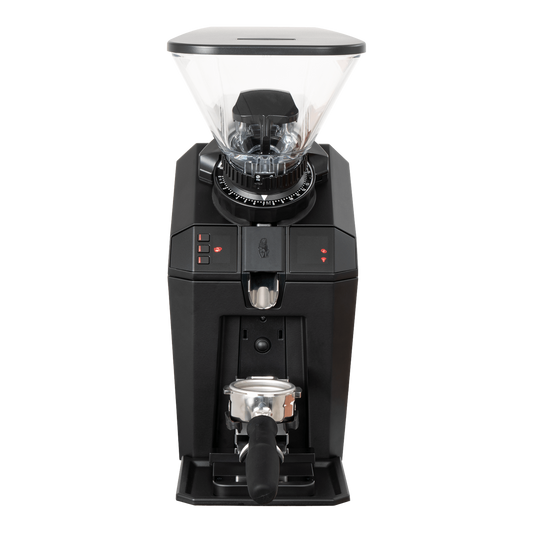 Kaffeekontor Bayern Jay Espressomühle in Schwarz mit 68-mm-Flachmahlwerk und Siebträgerhalterung