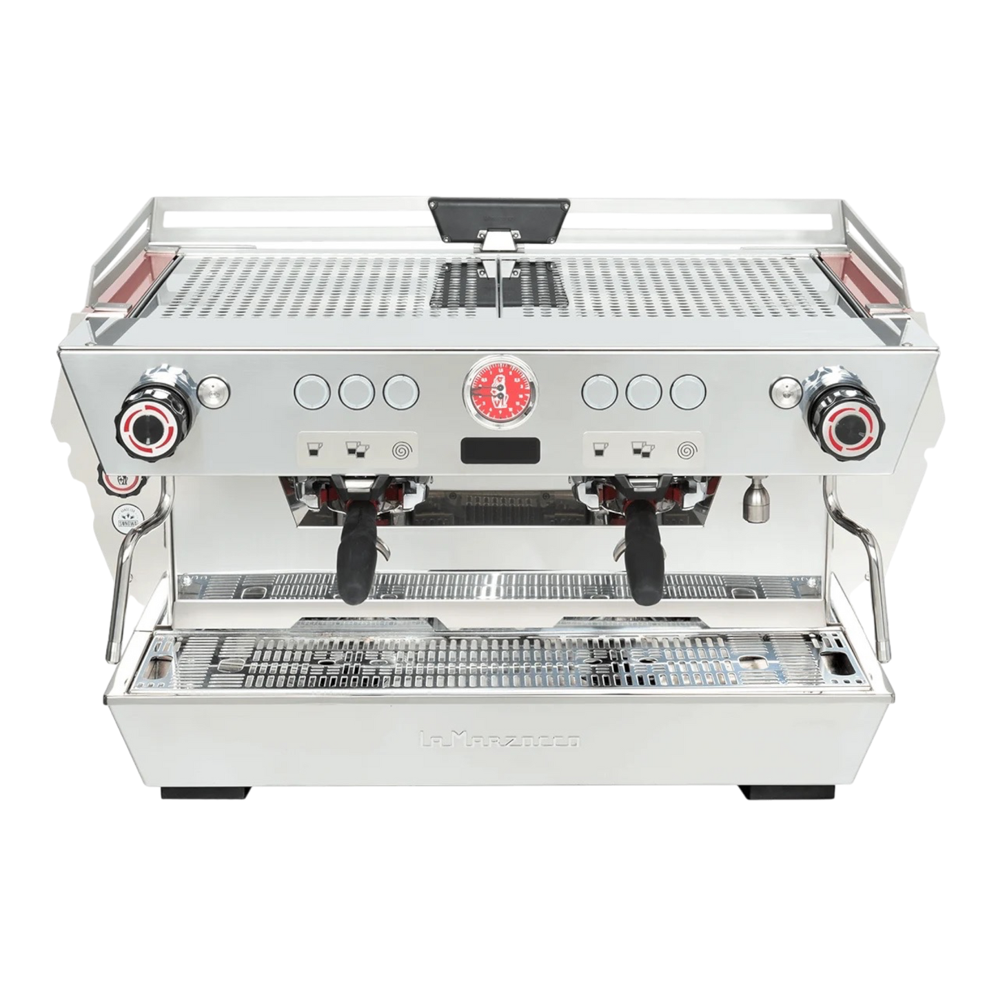 Kaffeekontor Bayern La Marzocco KB90 Siebträgermaschine aus Edelstahl mit zwei Brühgruppen und Steam-Flush-Technik