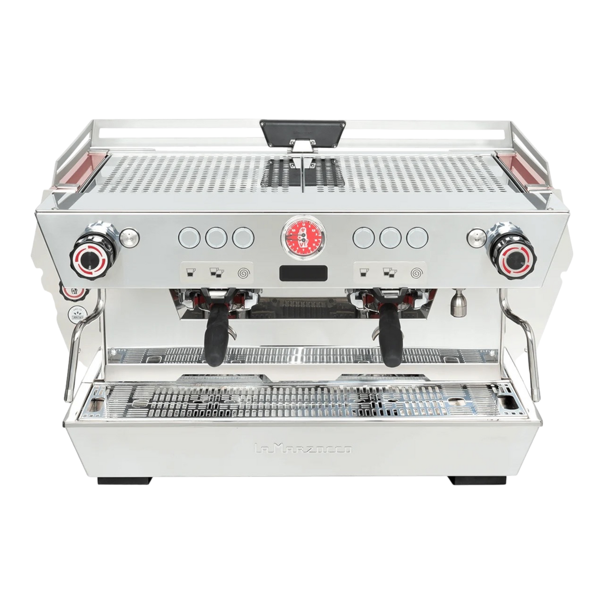 Kaffeekontor Bayern La Marzocco KB90 Siebträgermaschine aus Edelstahl mit zwei Brühgruppen und Steam-Flush-Technik