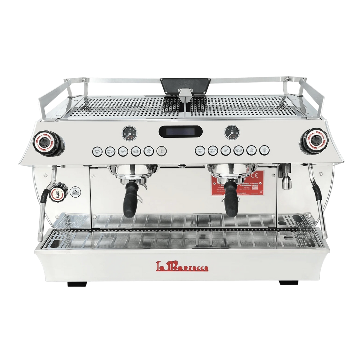 Kaffeekontor Bayern La Marzocco GB5 S Siebträgermaschine aus Edelstahl mit zwei Brühgruppen und digitalem Display