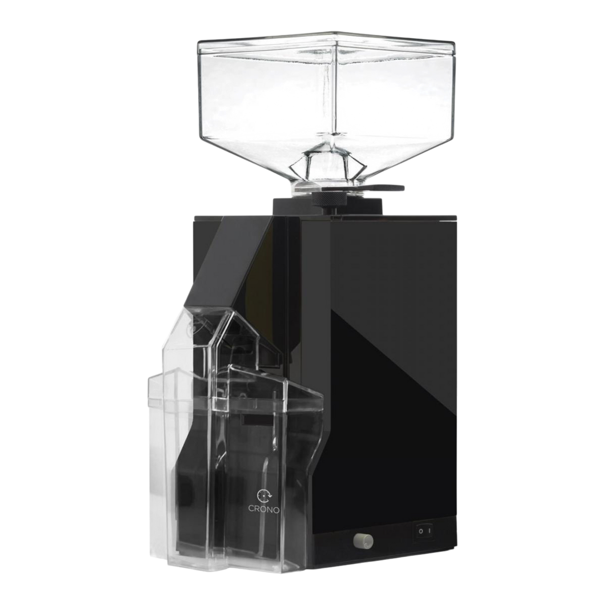 Kaffeekontor Bayern Mignon Crono filter coffee grinder in black with a clear hopper and grounds container