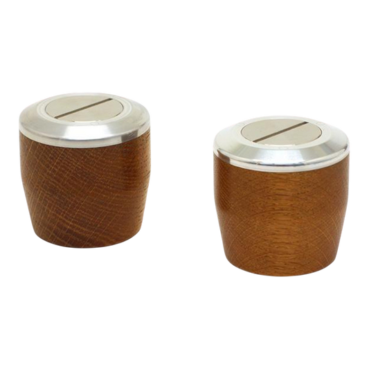 Kaffeekontor Bayern oak and stainless steel steam and hot water valve handle set for La Marzocco Linea Mini