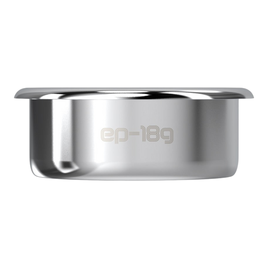 Kaffeekontor Bayern Pesado 58mm electropolished stainless steel espresso filter basket with 18g capacity engraving