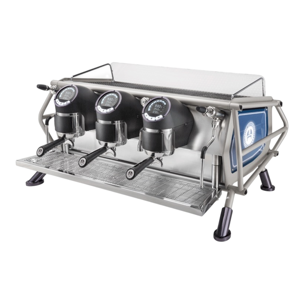 Kaffeekontor Bayern Sanremo Café Racer 3-Gruppen Espressomaschine mit PID-Steuerung und industriellem Design