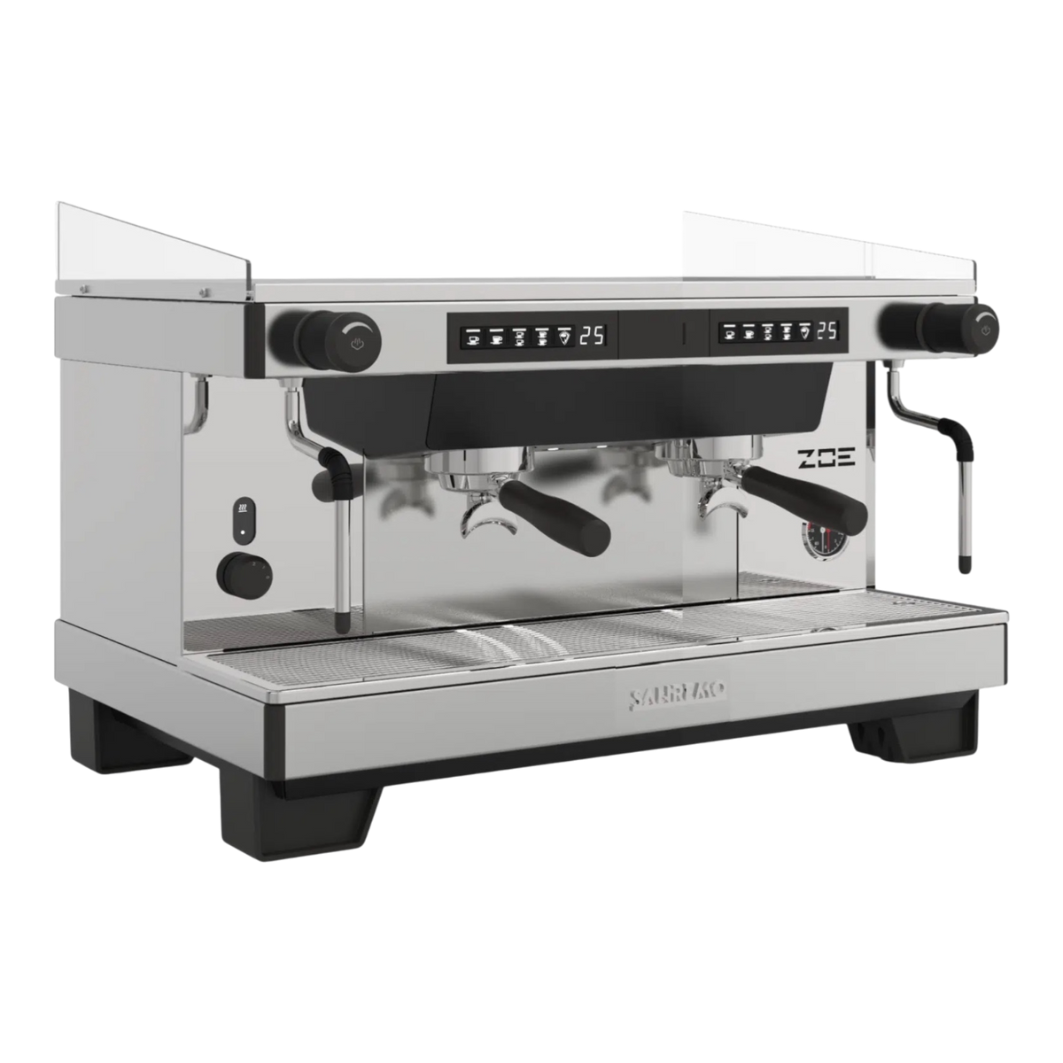 Kaffeekontor Bayern Sanremo ZOE 2026 Siebträgermaschine in Edelstahl mit zwei Brühgruppen und modernem Design