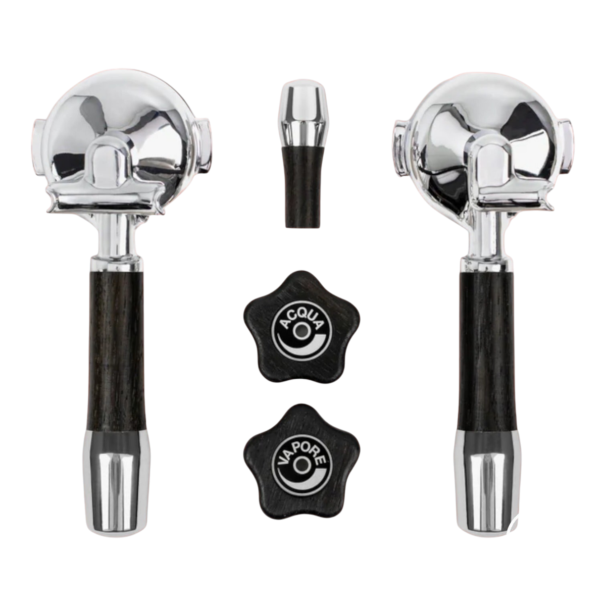 Kaffeekontor Bayern wooden portafilter handle set with star-shaped steam and water knobs for ECM espresso machines